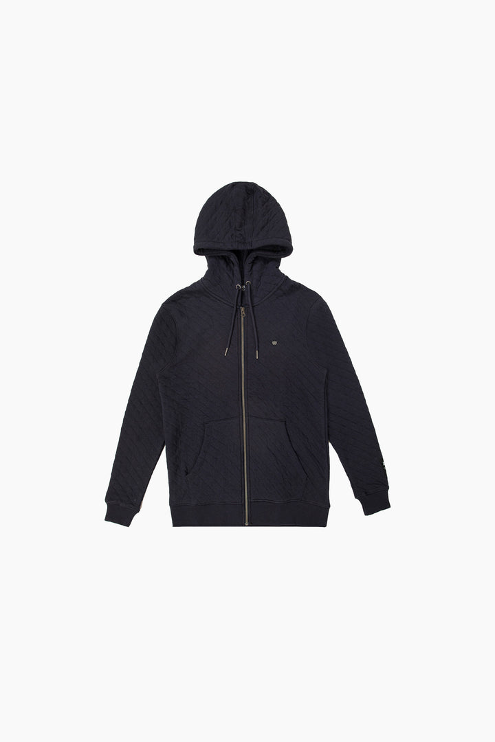 Quilted Zipper Hoodie
