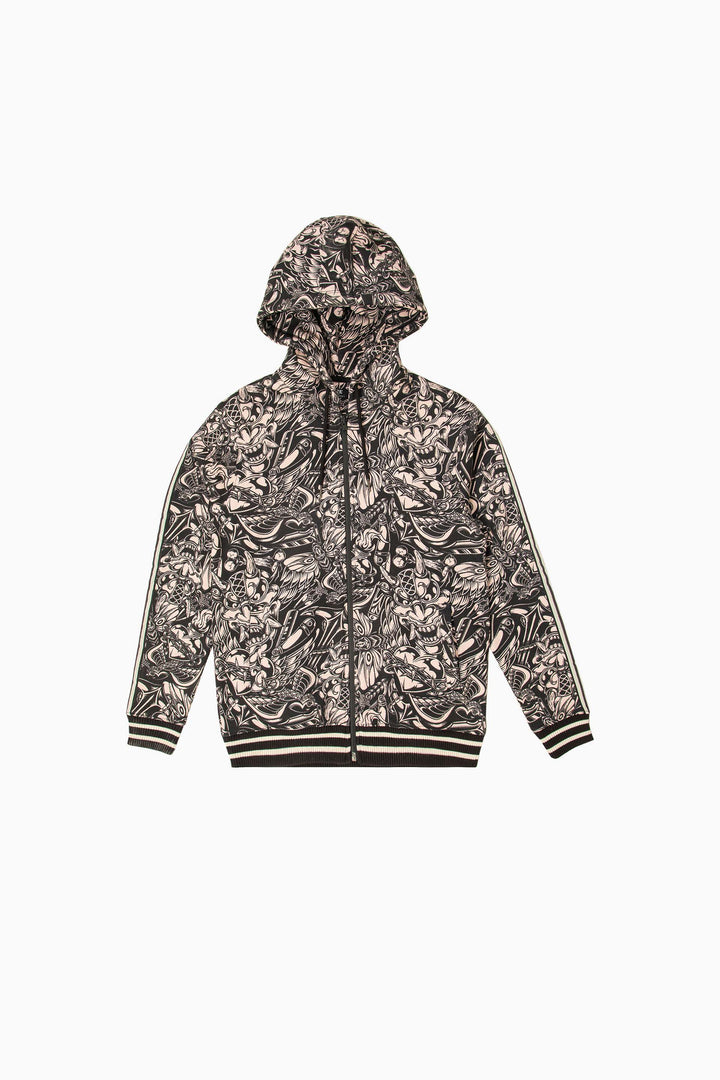 Printed Zipper Hoodie