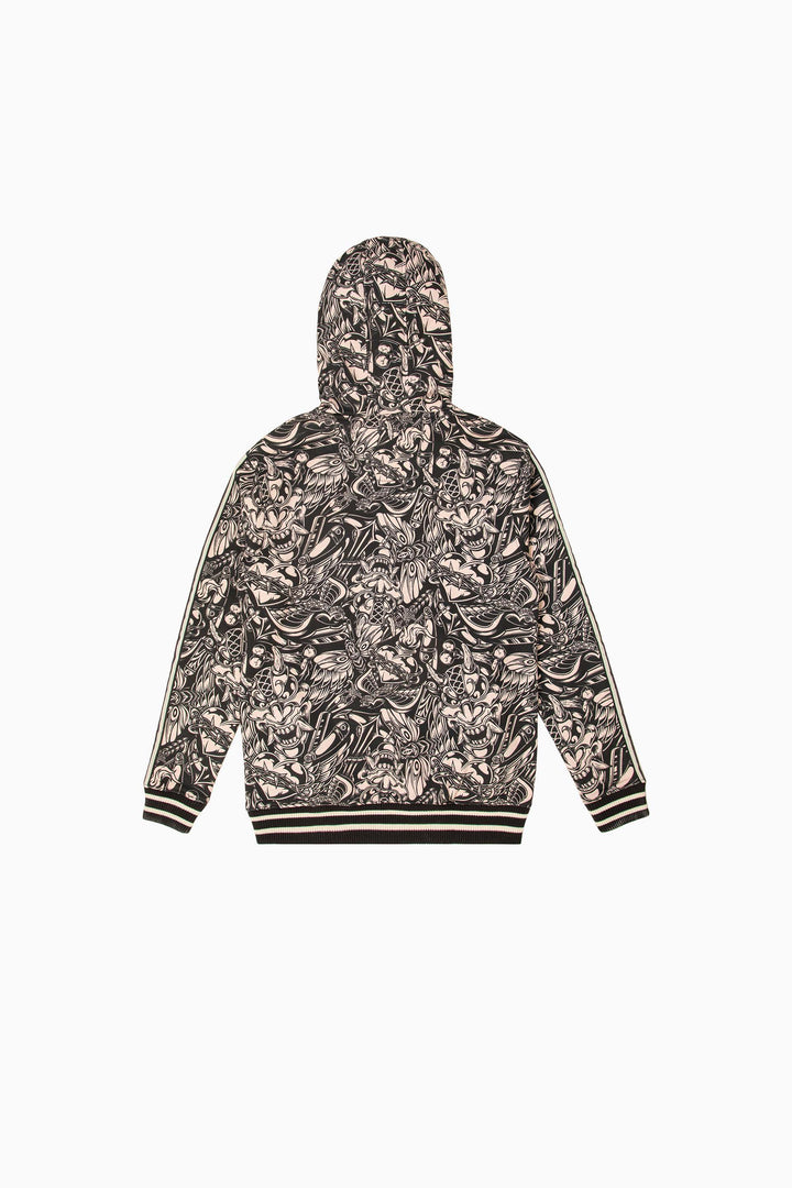 Printed Zipper Hoodie