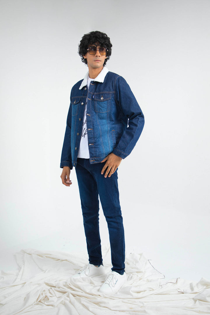 Sherpa Denim Jacket Indigo