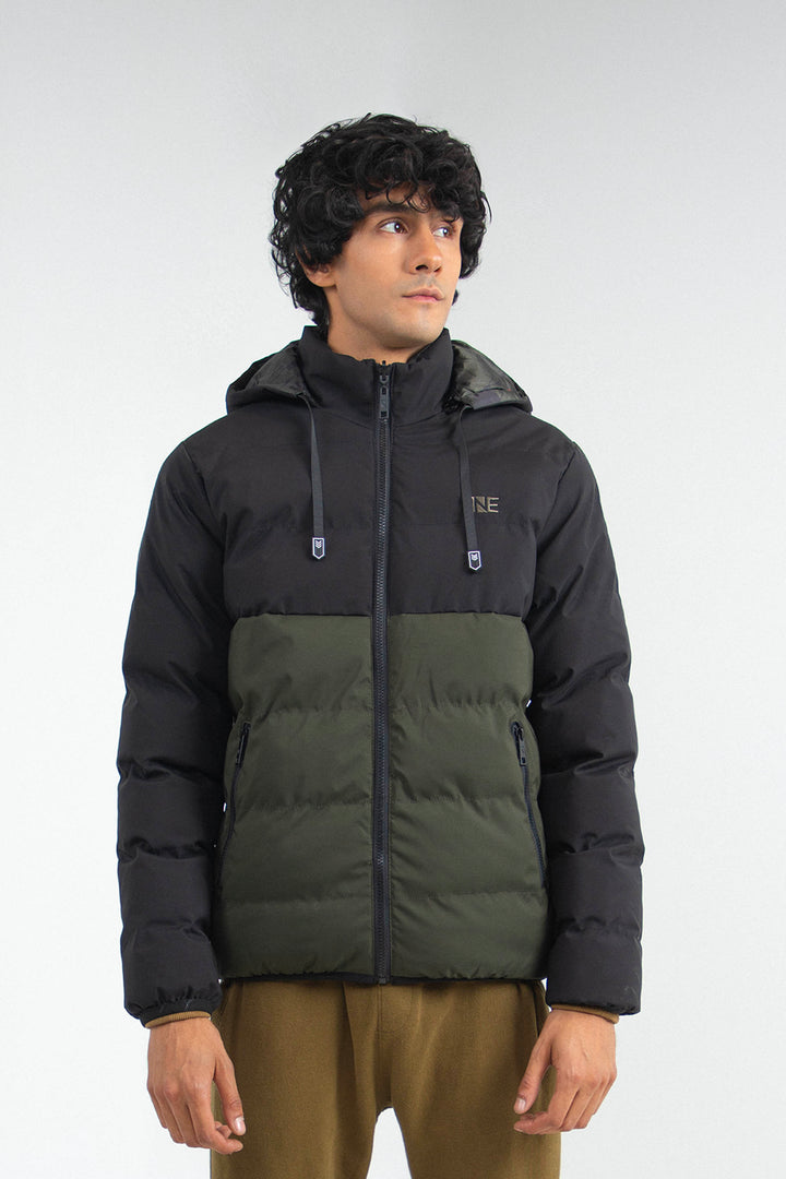 Convertible Puffer Jacket Black Camo