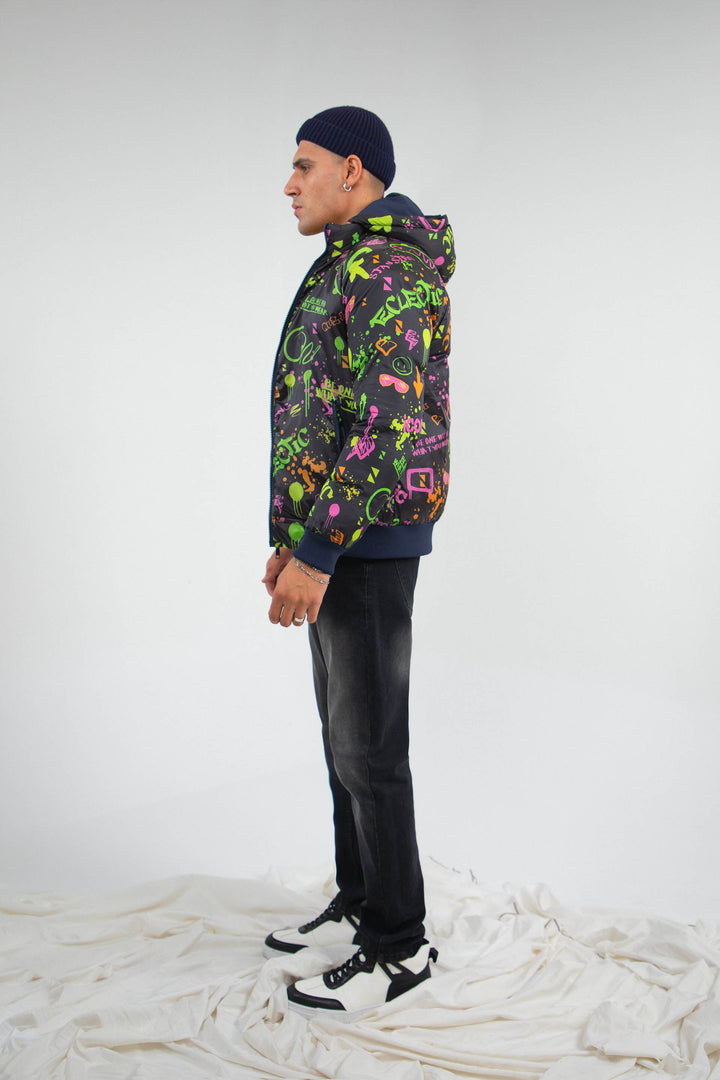 Convertible Puffer Jacket Navy