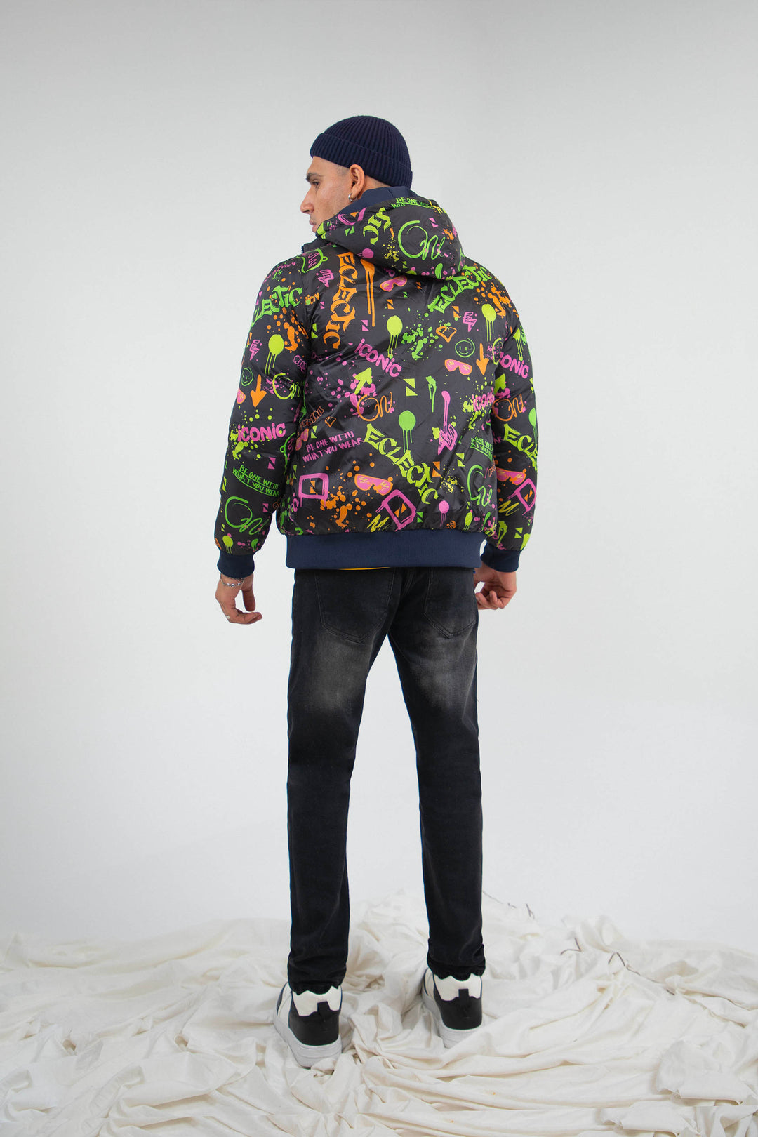 Convertible Puffer Jacket Navy