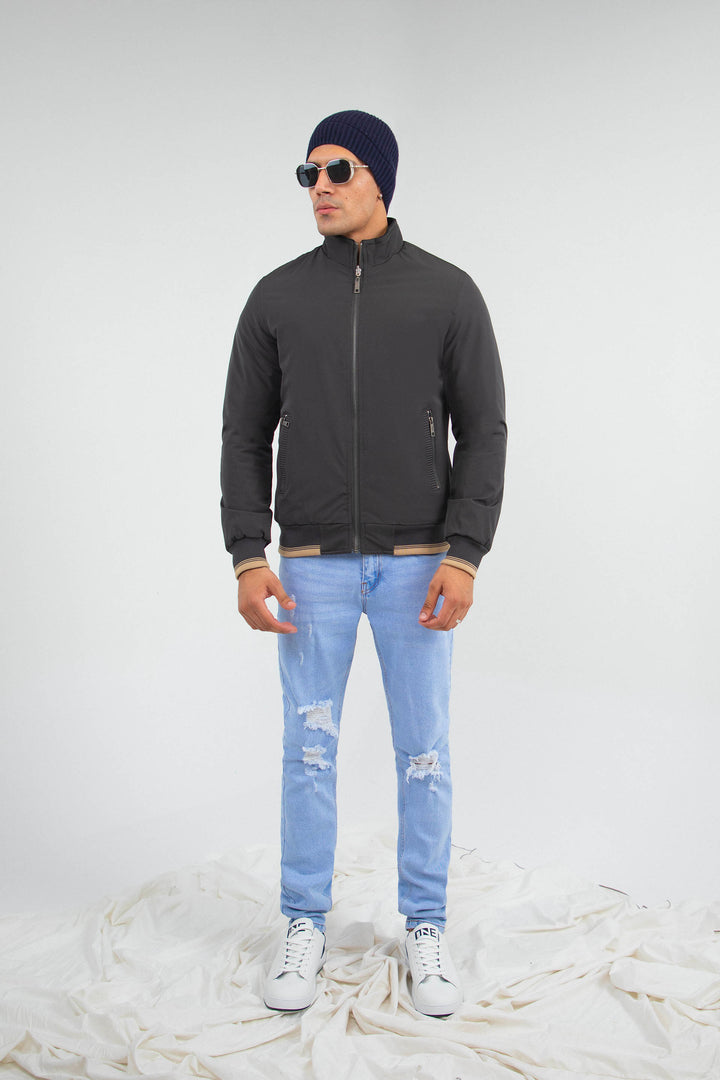 Convertible Bomber Jacket Grey/Blue