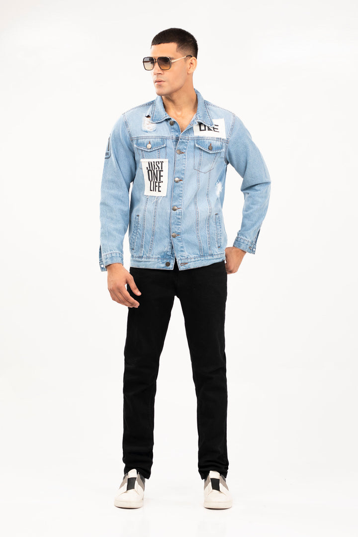 Patched Denim Jacket