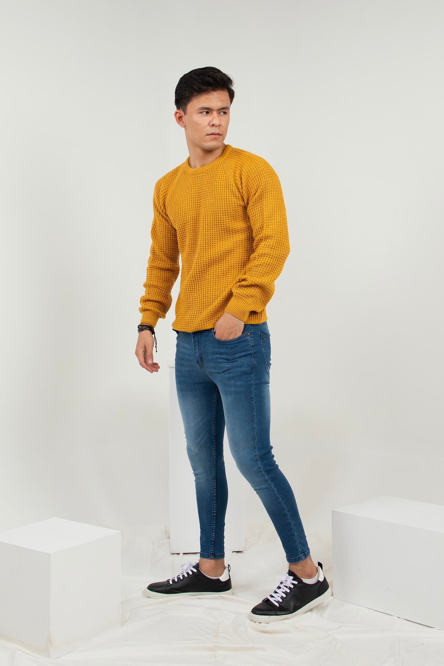 Textured Sweater Mustard