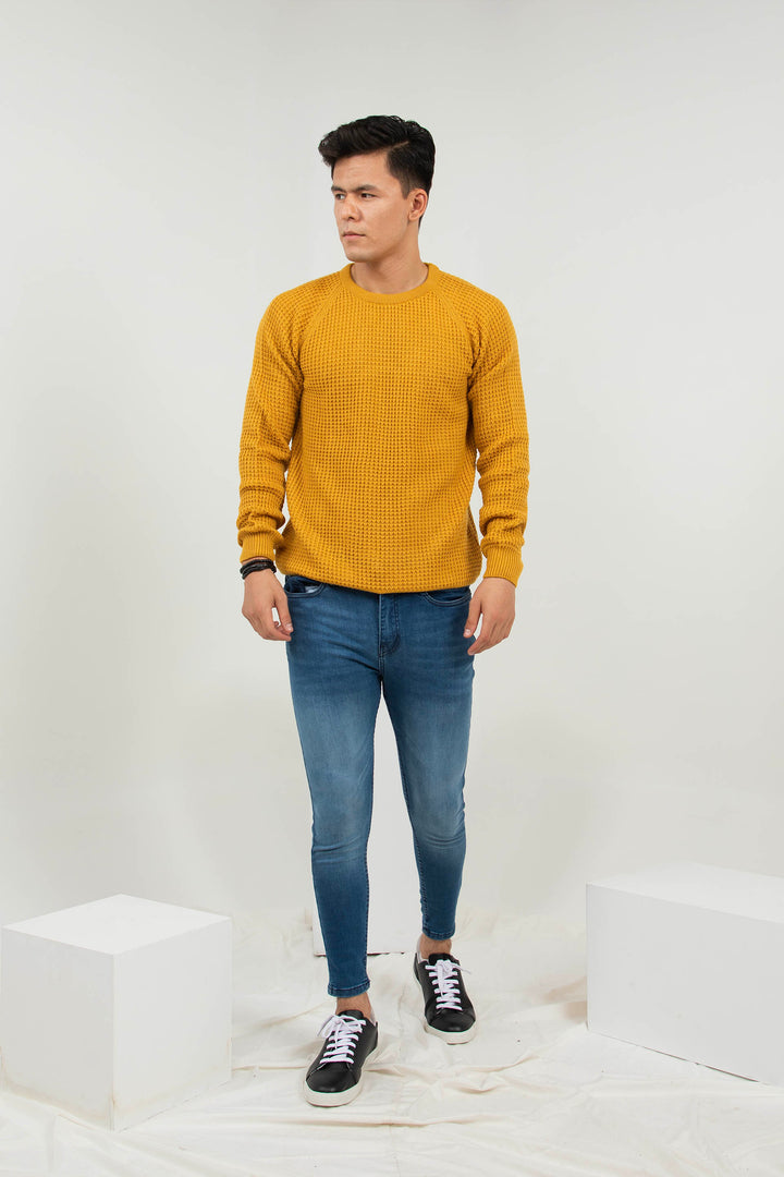 Textured Sweater Mustard