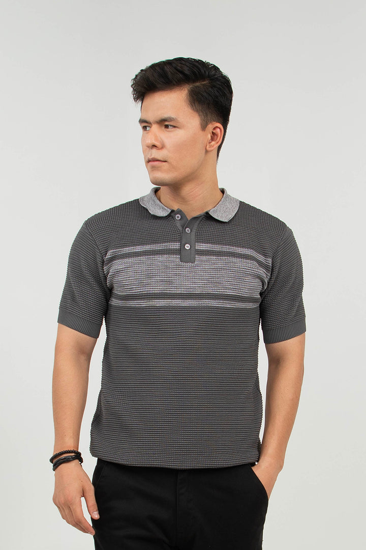 Knitted Polo Grey