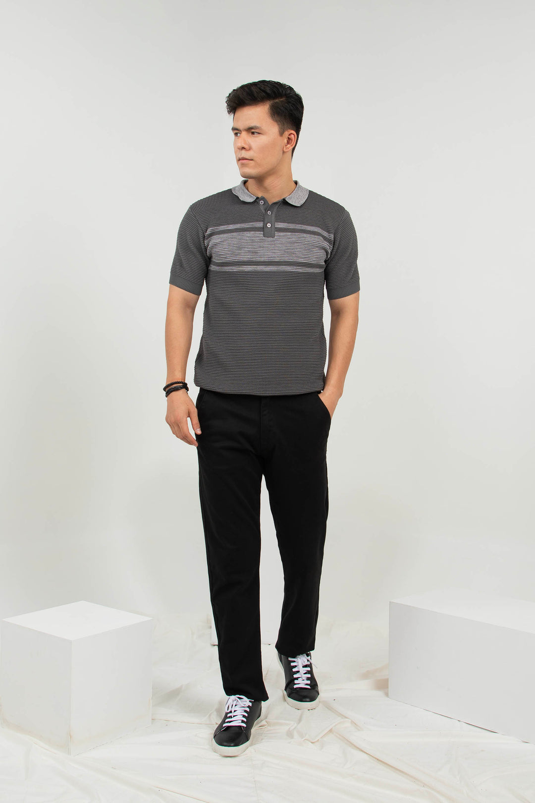 Knitted Polo Grey