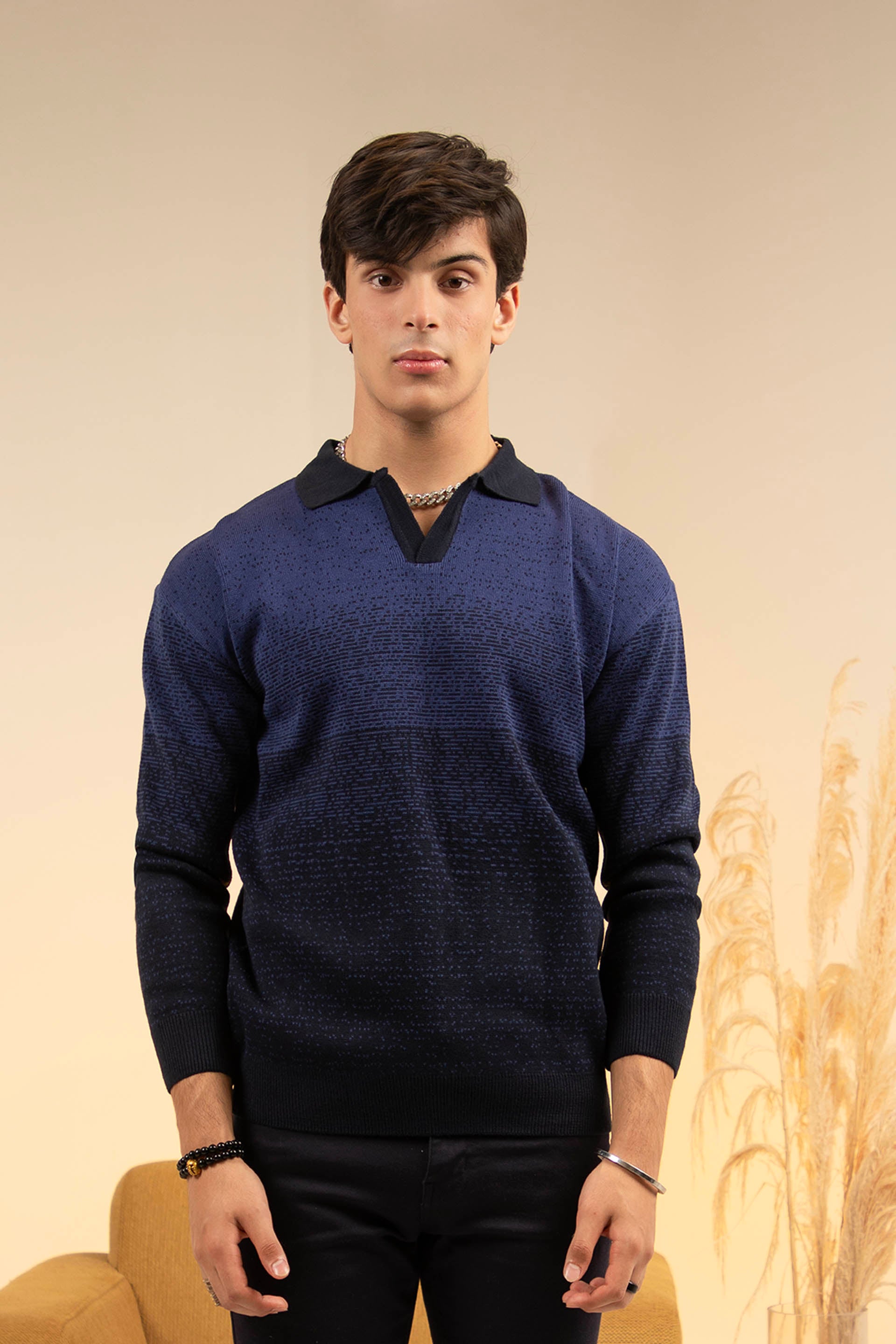 Knitted Polo Blue