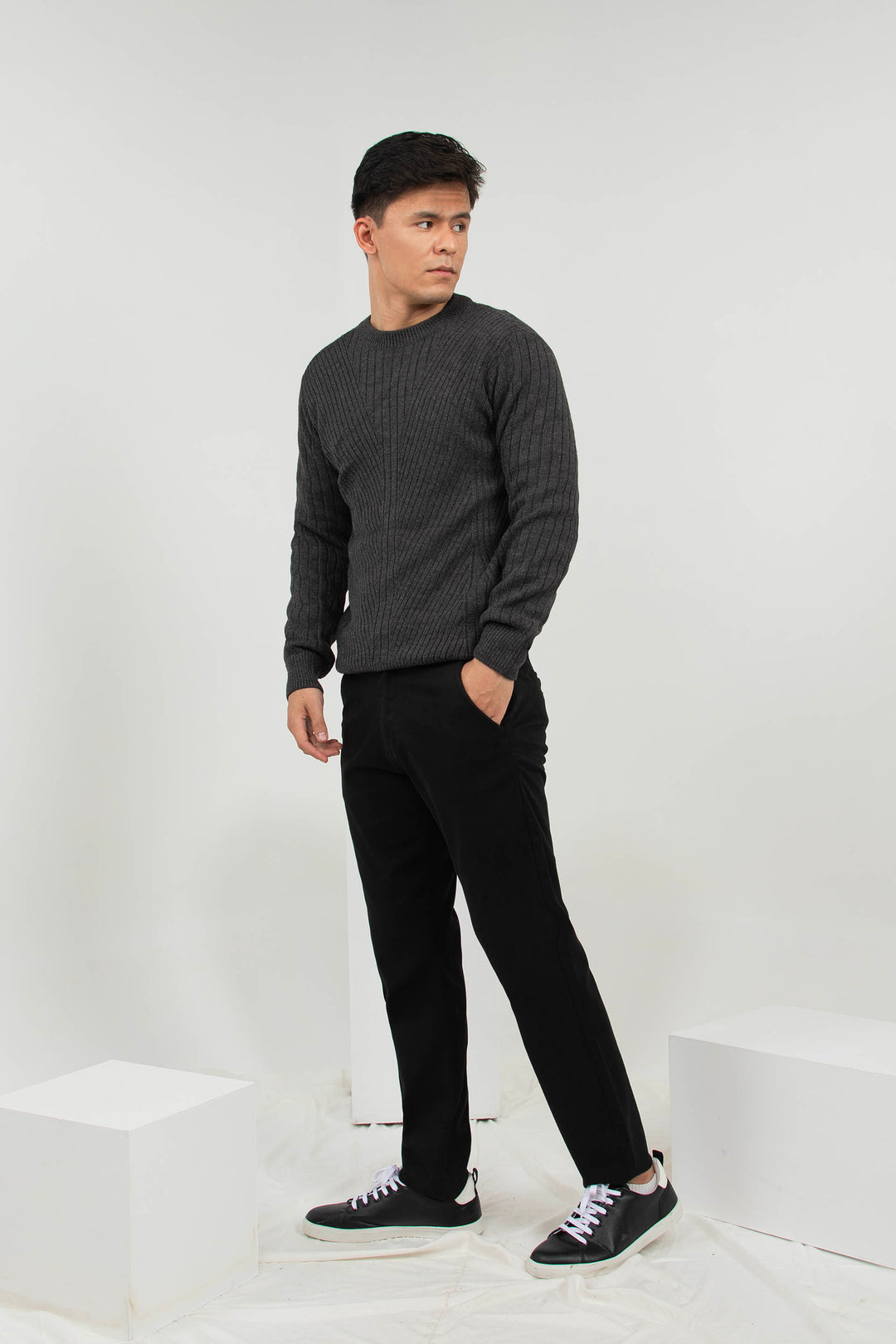 Crew Neck Sweater Charcoal