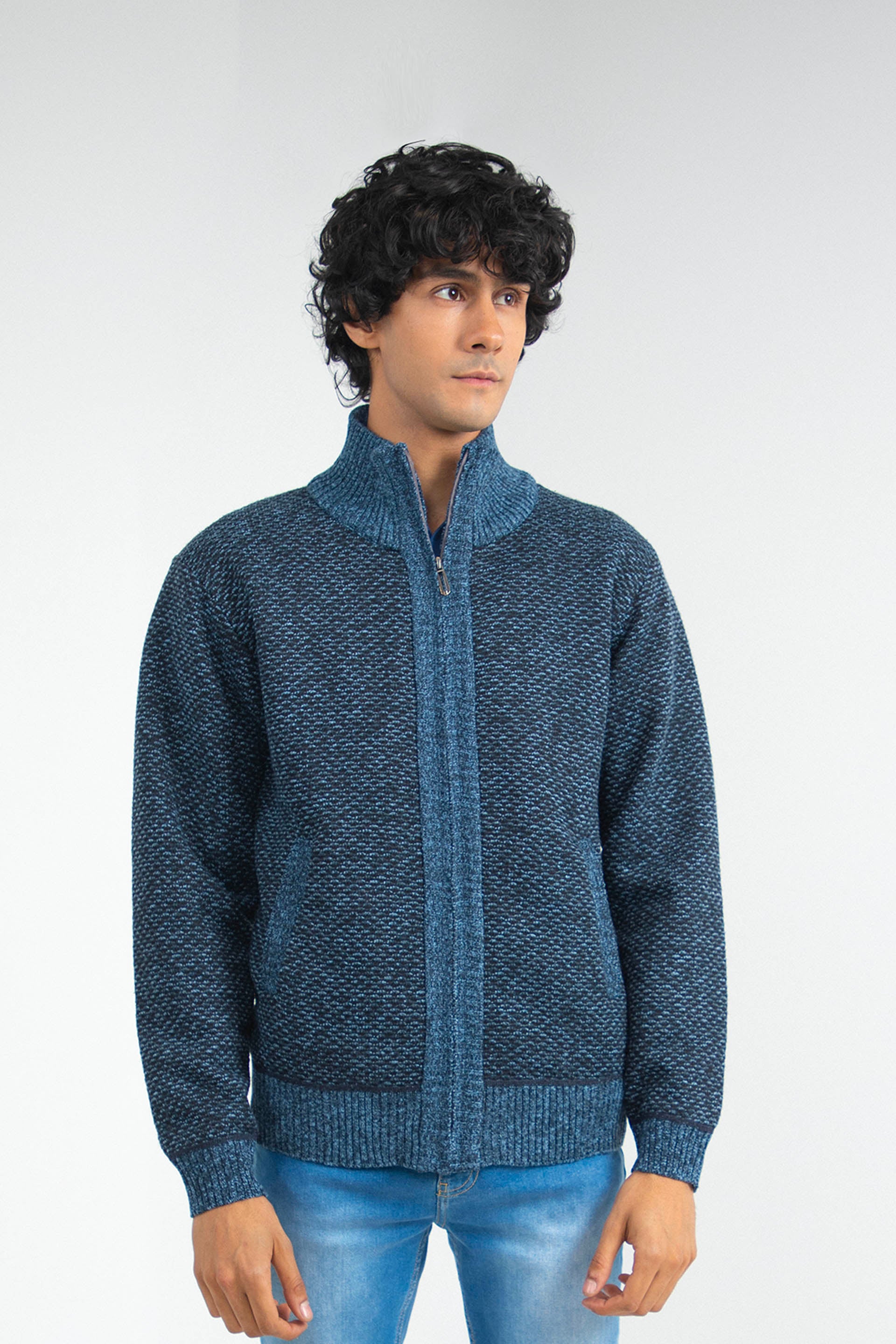 Zipper Sweater Blue