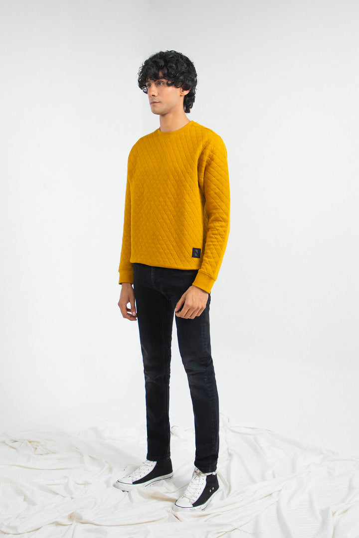 Quilted Sweatshirt Mustard