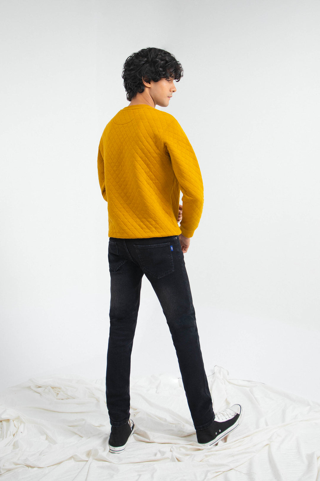 Quilted Sweatshirt Mustard