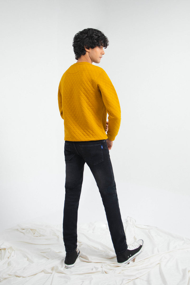 Quilted Sweatshirt Mustard