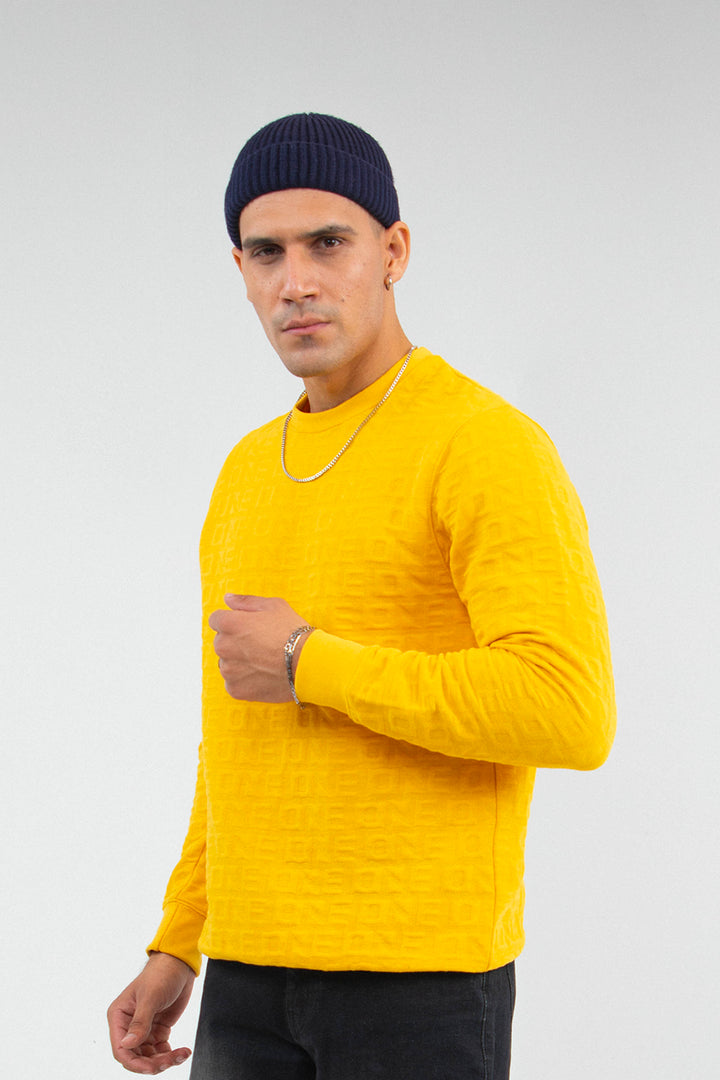 Textured Sweatshirt Mustard