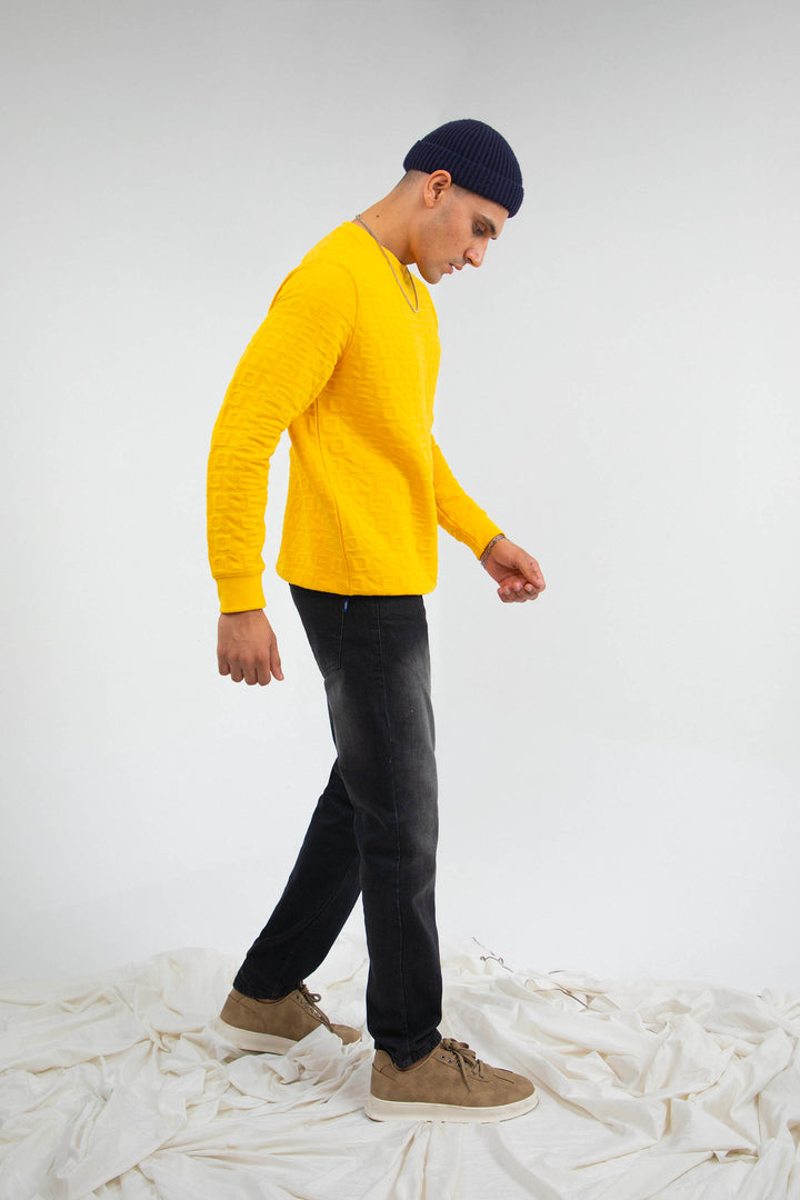 Textured Sweatshirt Mustard