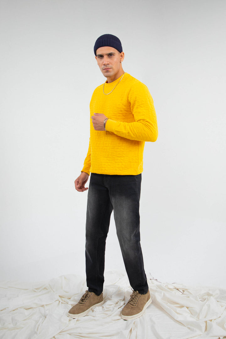 Textured Sweatshirt Mustard