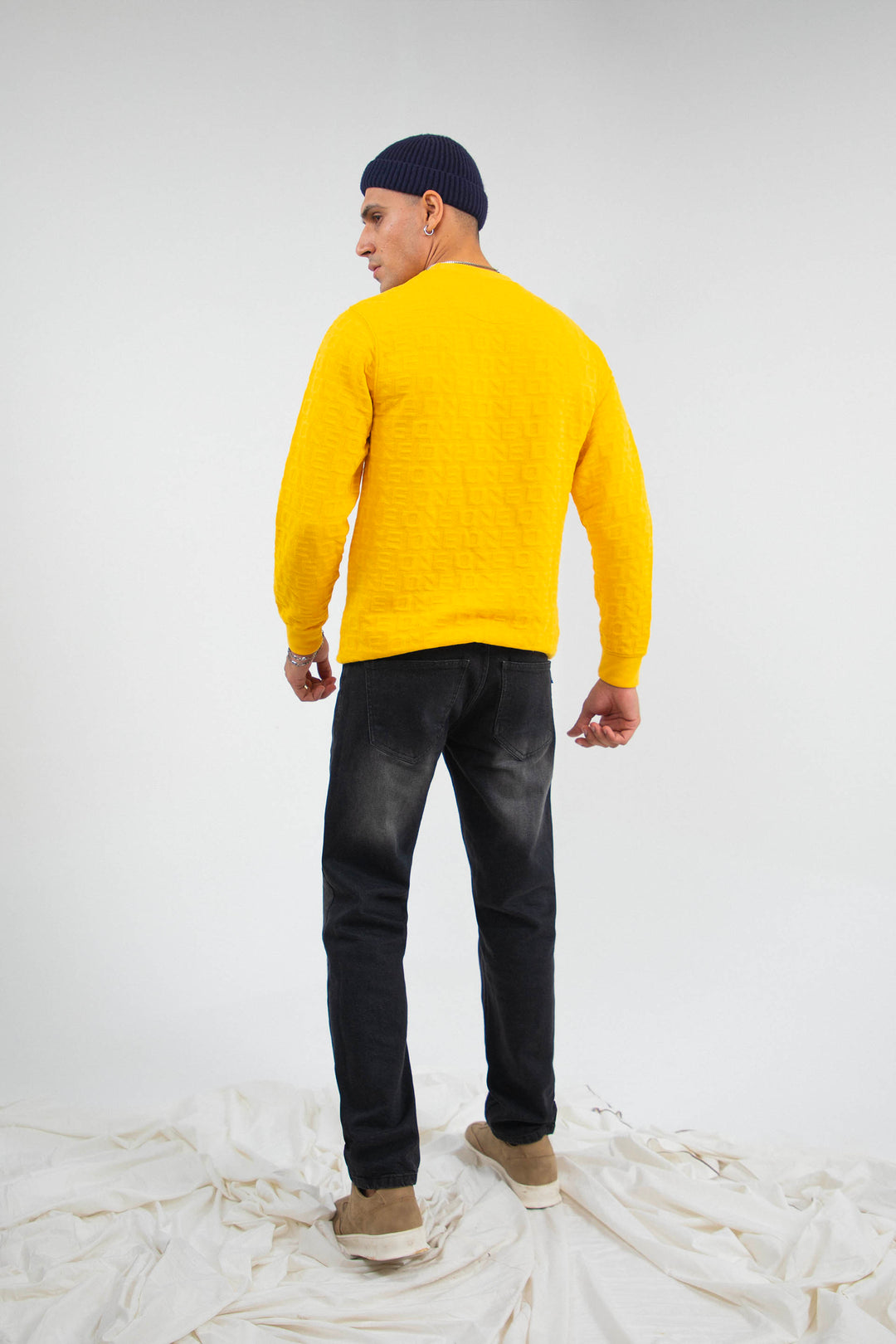 Textured Sweatshirt Mustard