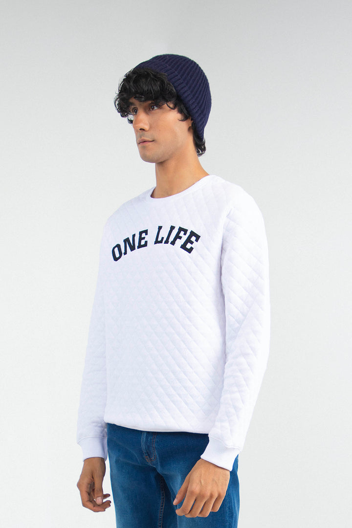 Quilted Sweatshirt White