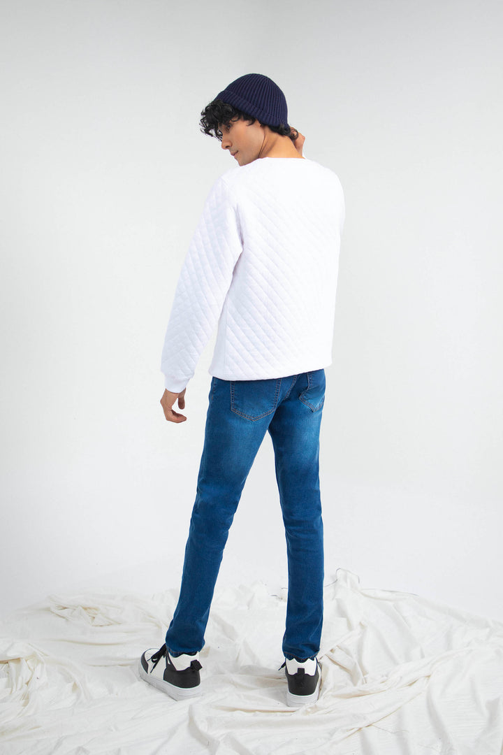 Quilted Sweatshirt White