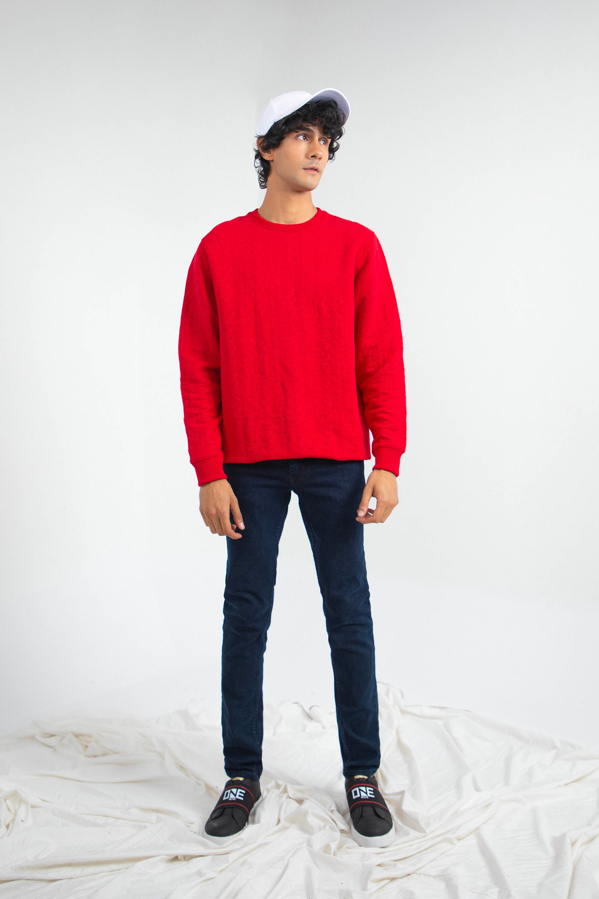 Textured Sweatshirt Maroon