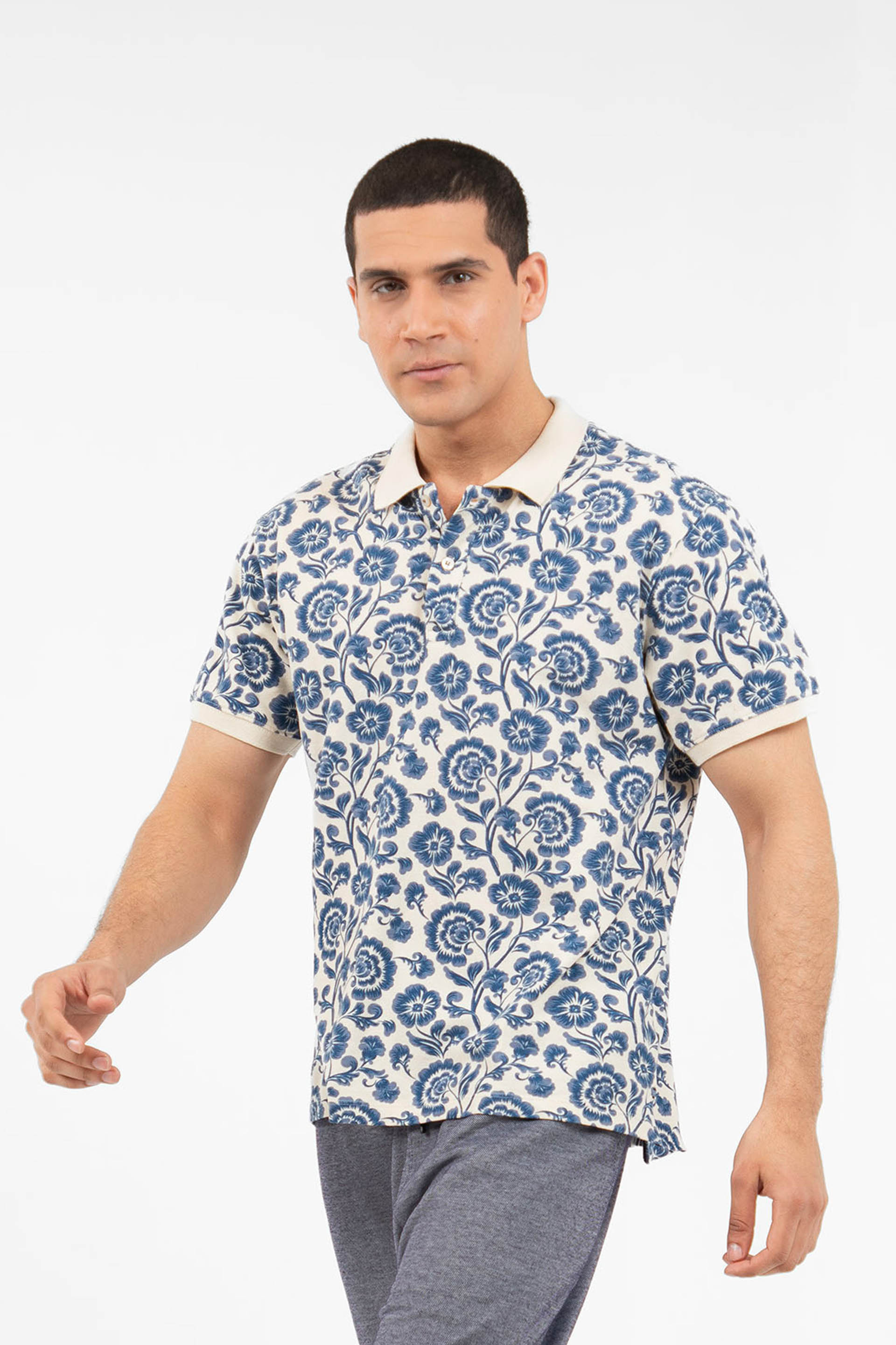 Printed Polo Blue