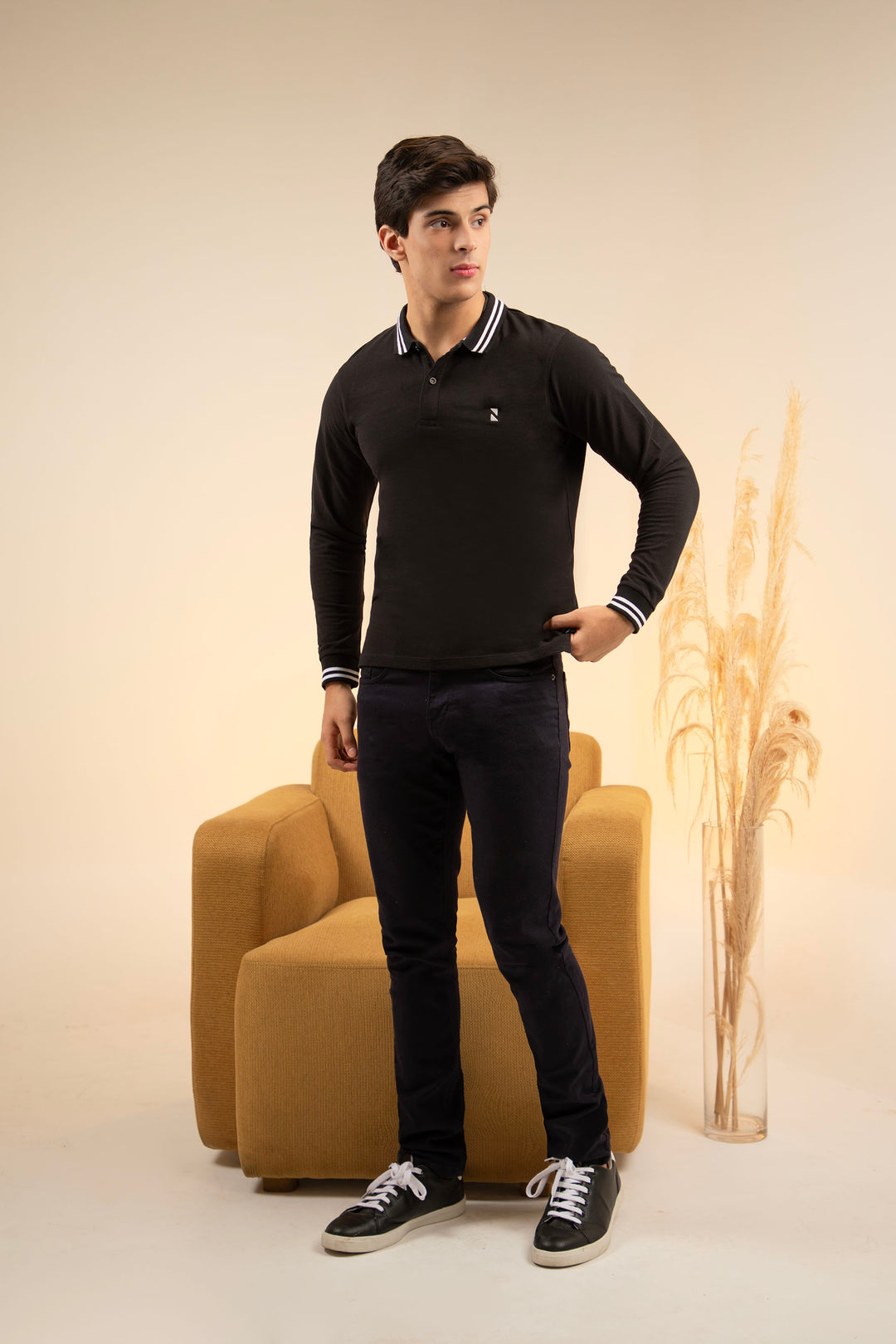 Tipped Polo Black