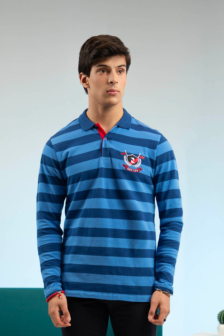 Stripe Polo Blue