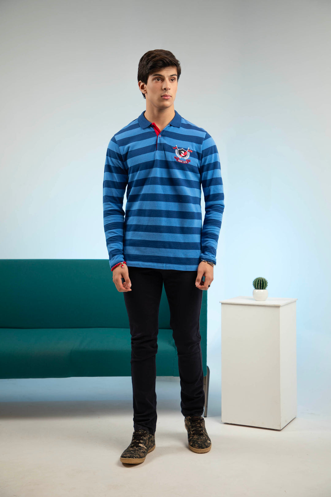 Stripe Polo Blue