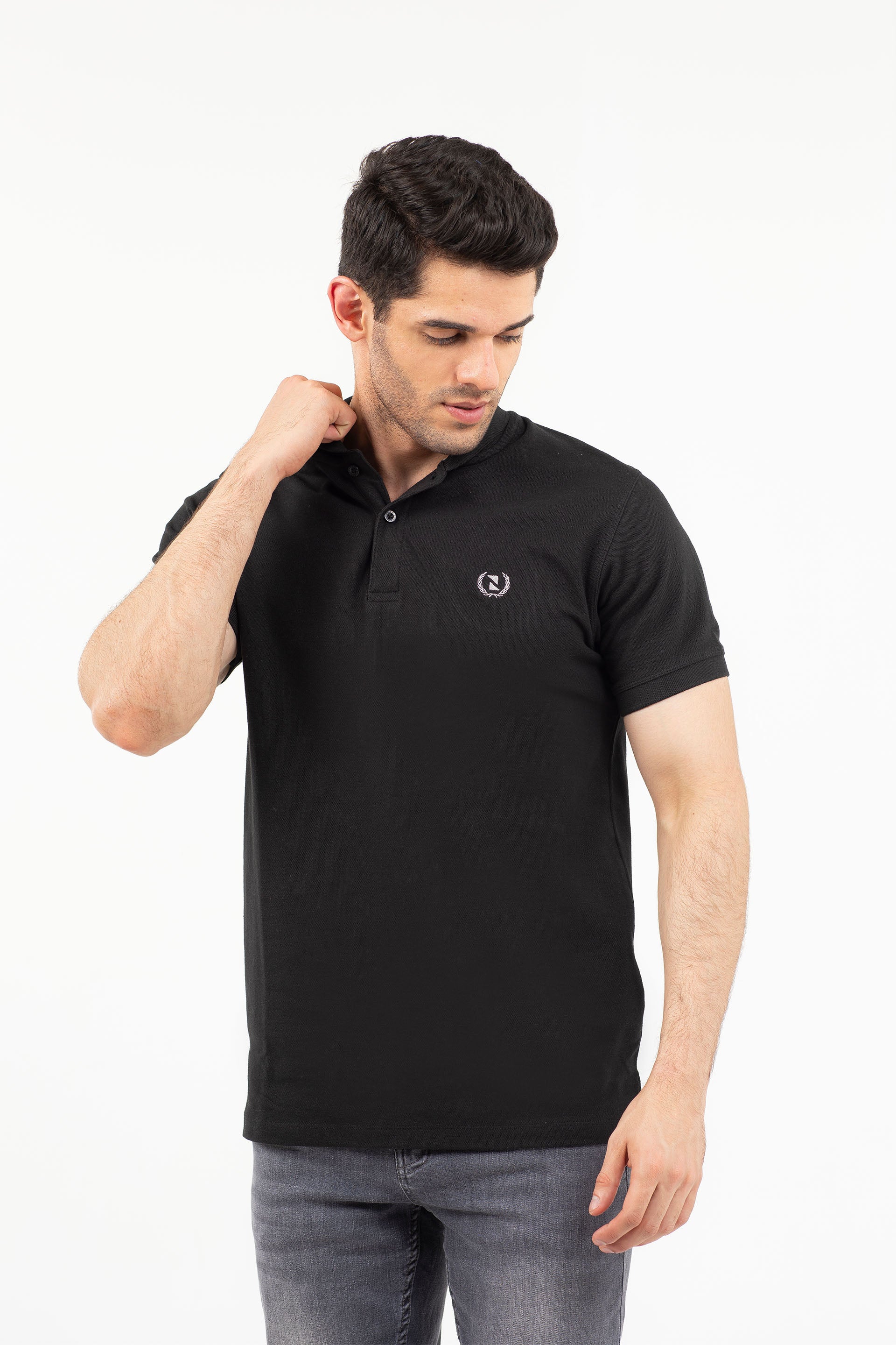 Textured Polo Black