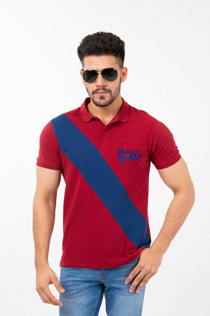 Diagonal Polo Burgundy