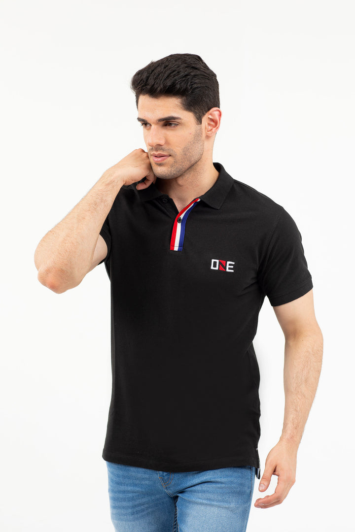 Contrasting Polo Black