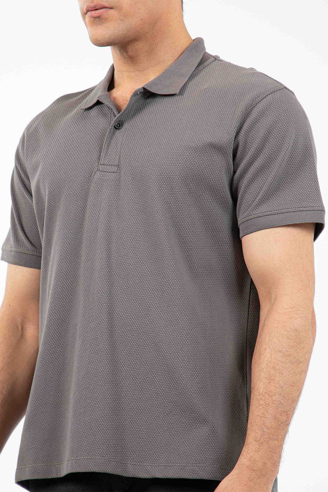 Textured Polo Grey