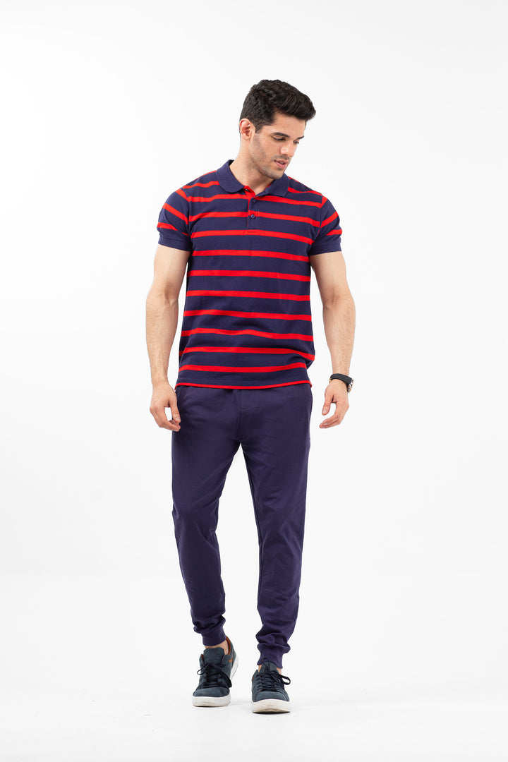 Stripe Polo Red/Navy