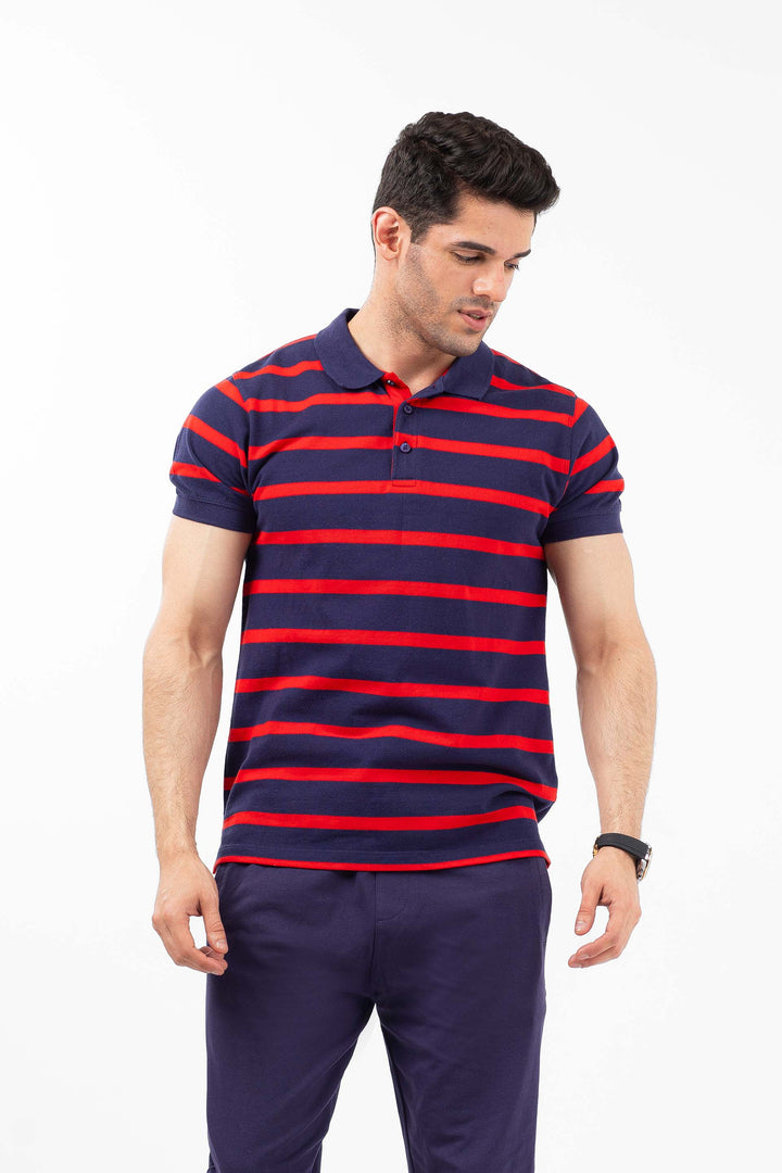 Stripe Polo Red/Navy