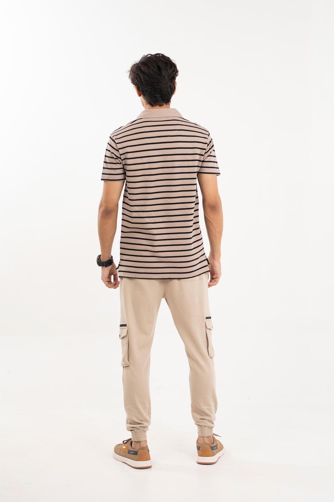 Stripe Polo Black/Grey