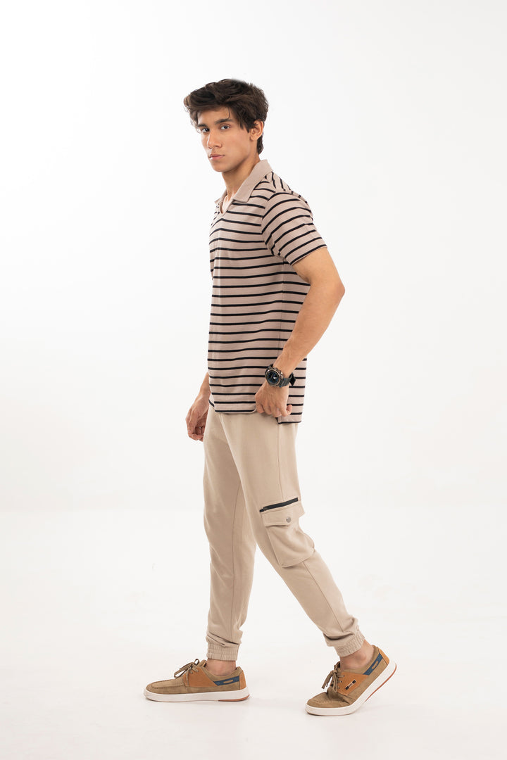 Stripe Polo Black/Grey