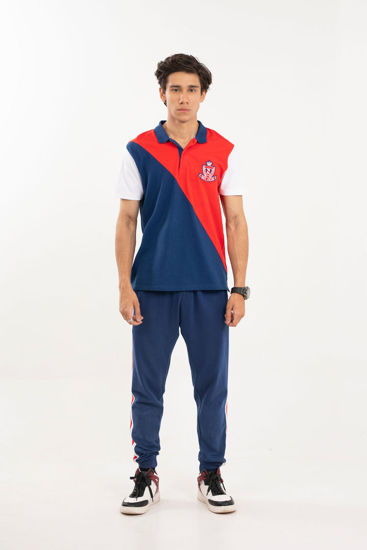 Diagonal Polo Navy/Red