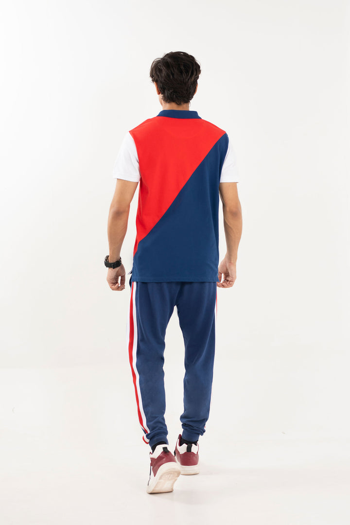 Diagonal Polo Navy/Red