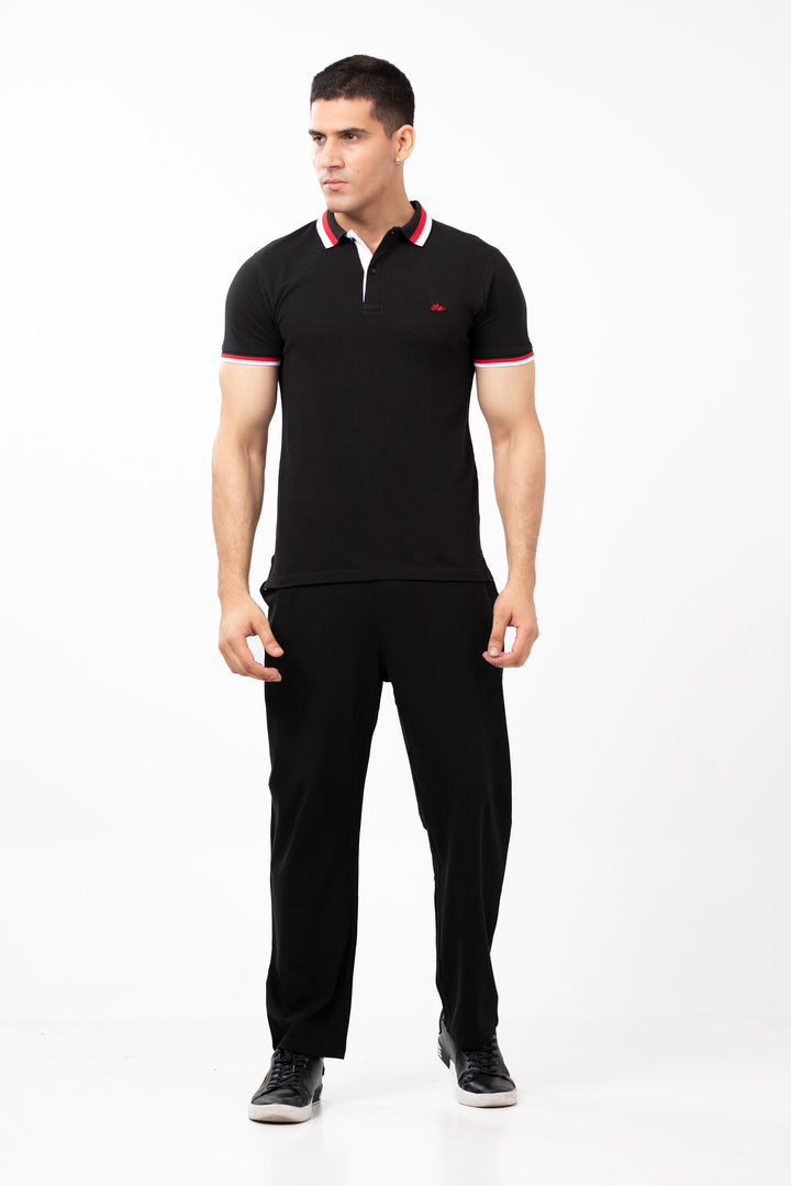 Contrasting Collar Polo