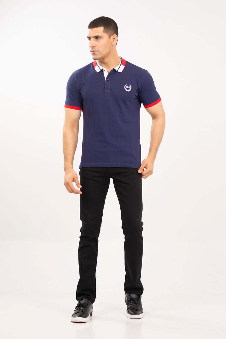 Contrasting Collar Polo