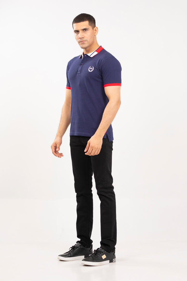 Contrasting Collar Polo
