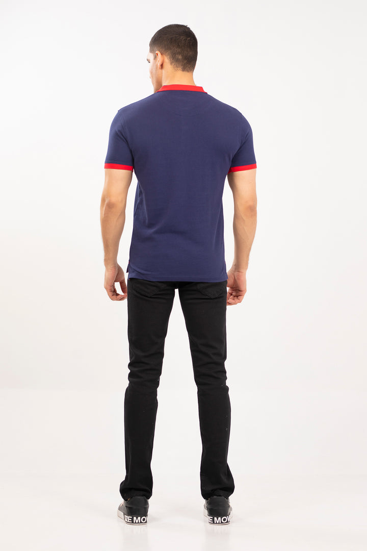 Contrasting Collar Polo