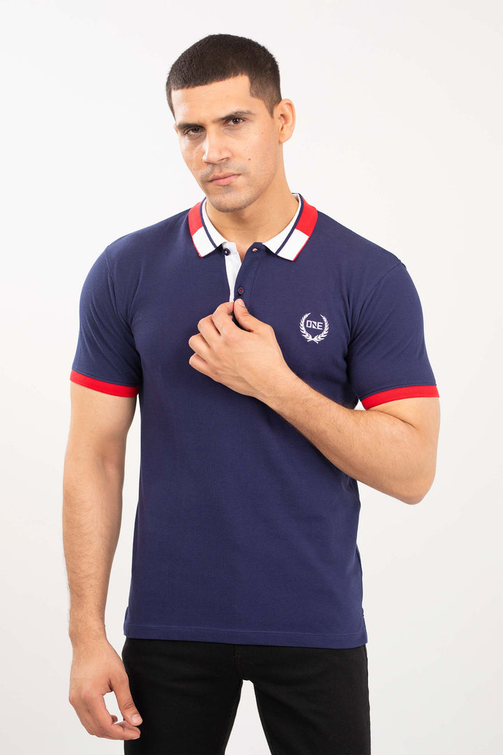 Contrasting Collar Polo