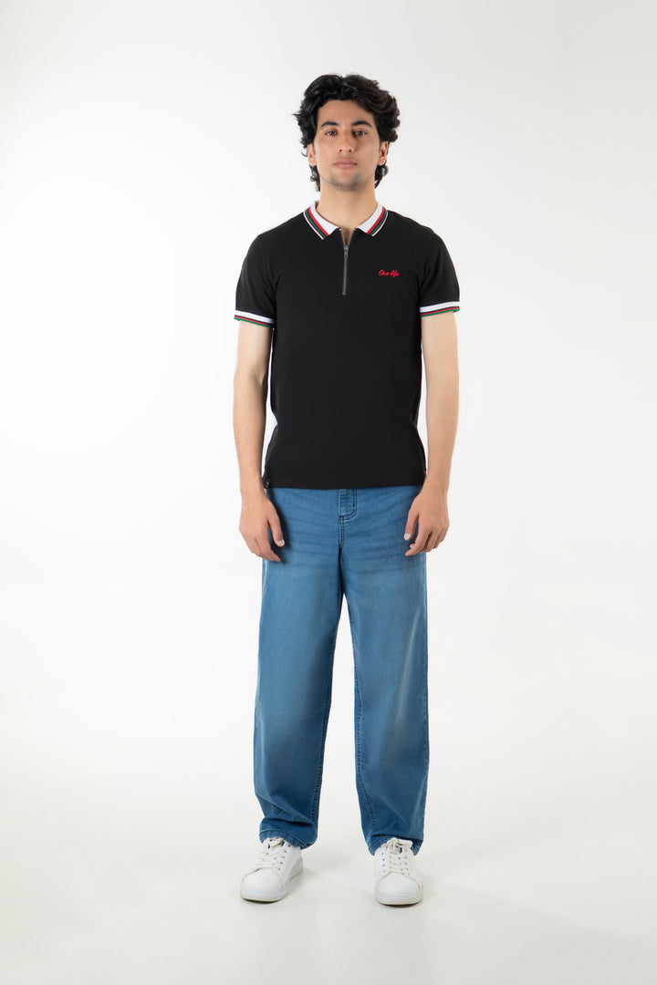 Zipped Regular Polo