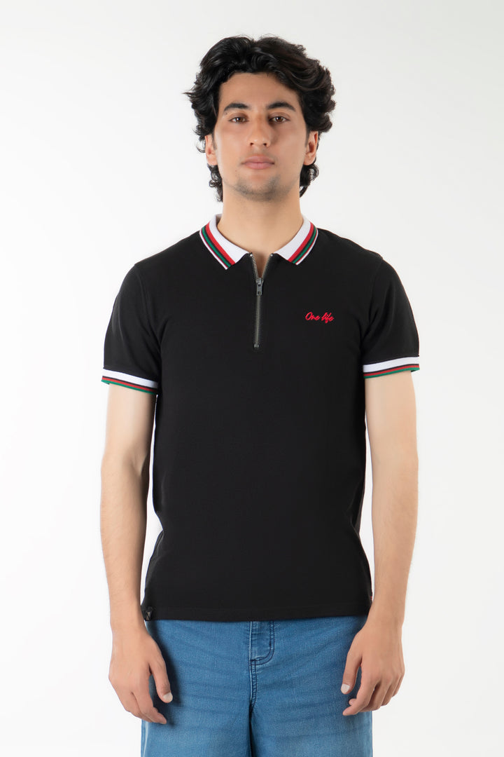 Zipped Regular Polo