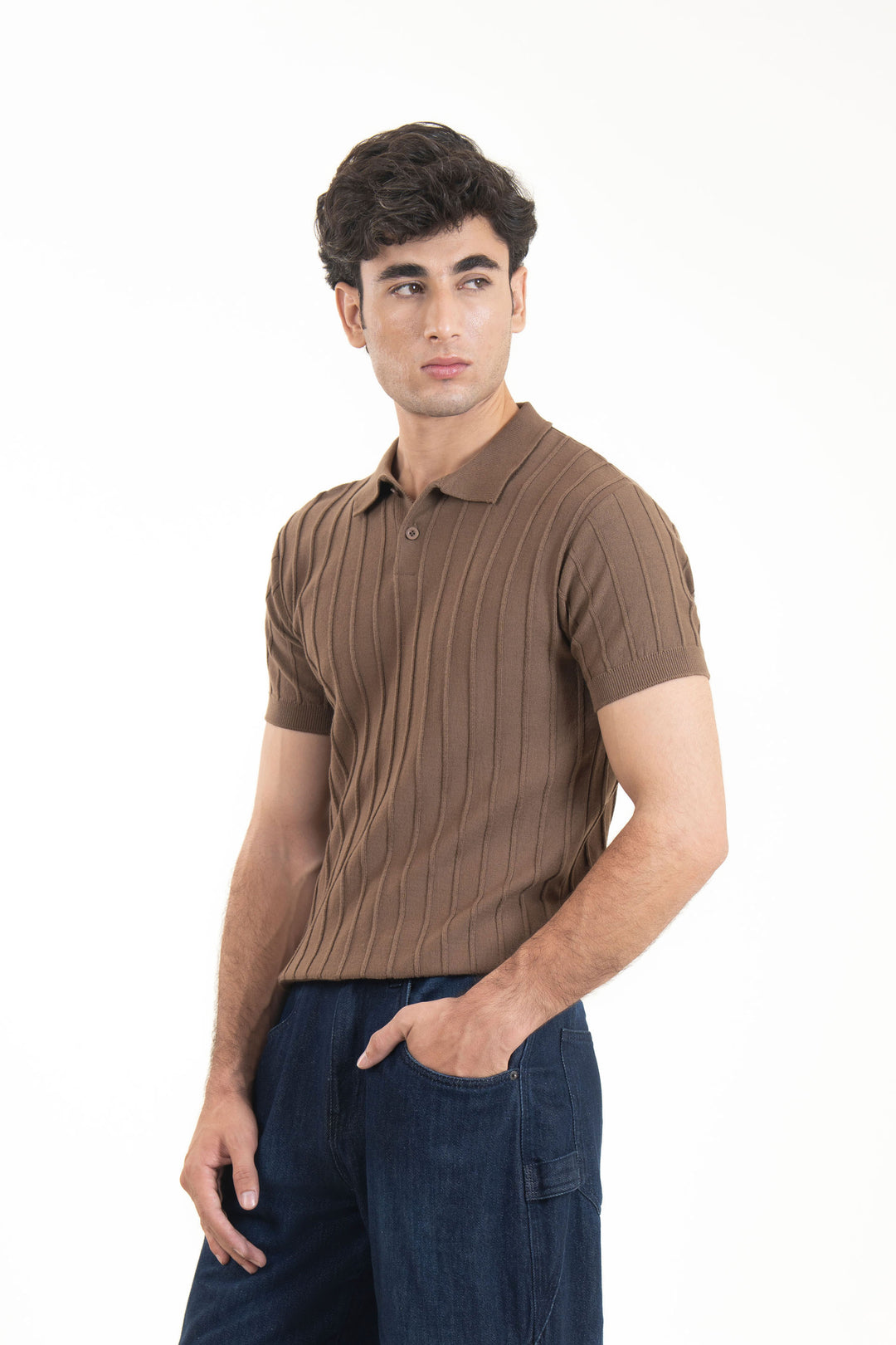 Textured Sweater Knit Polo