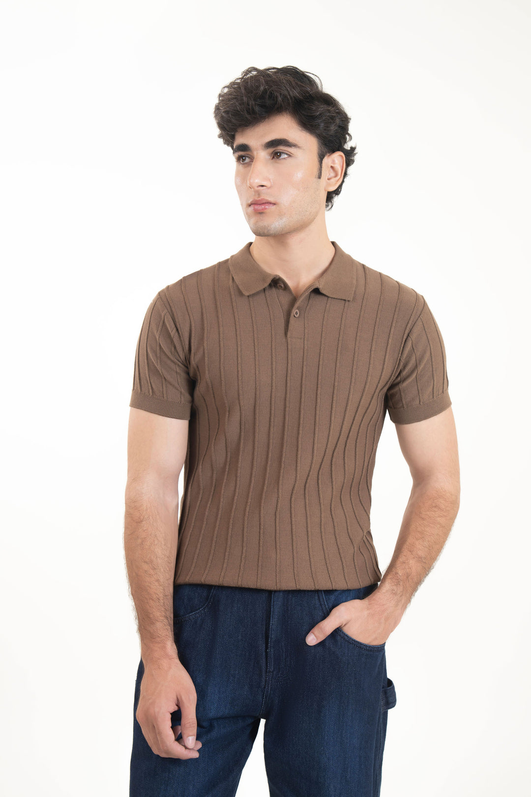 Textured Sweater Knit Polo