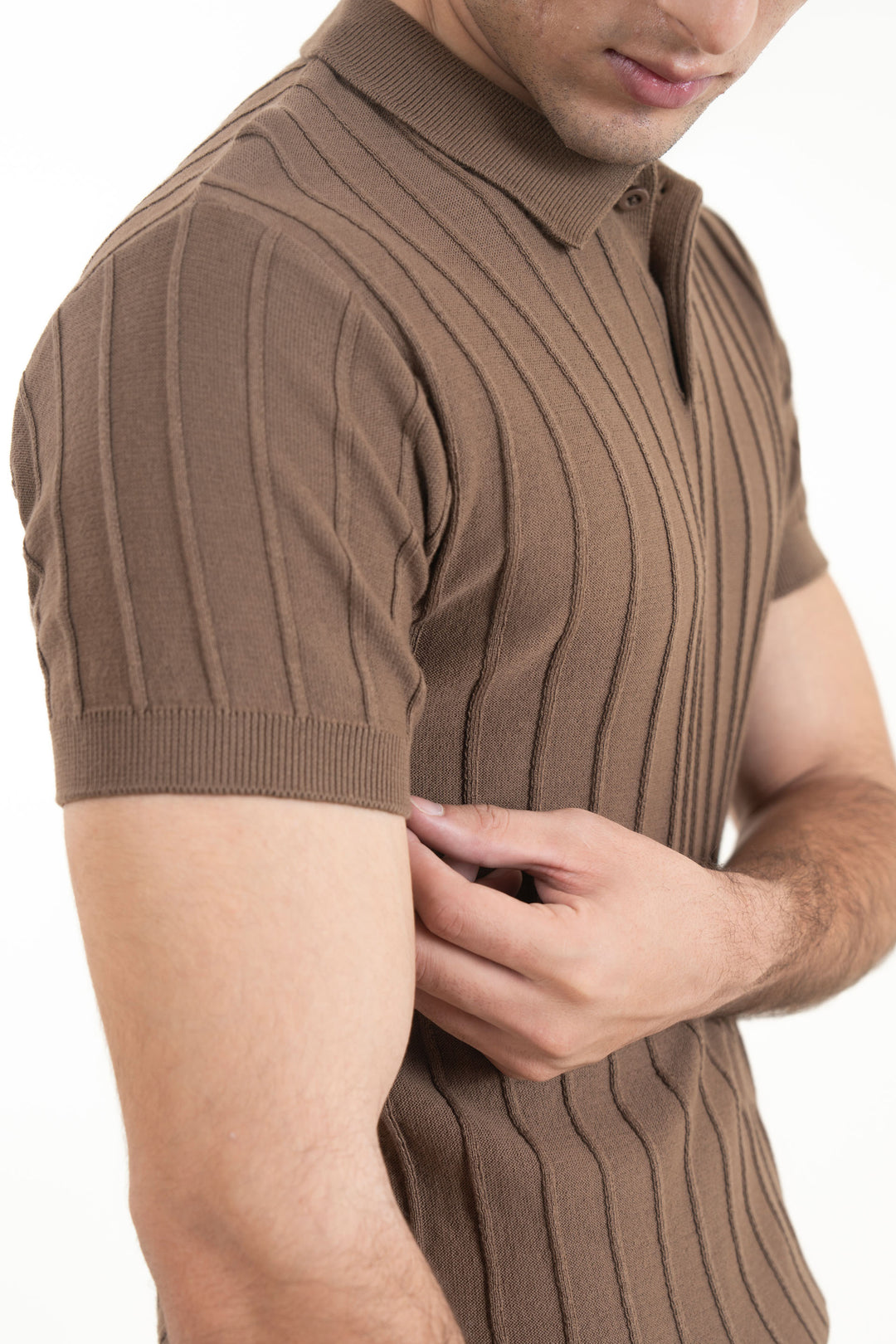 Textured Sweater Knit Polo